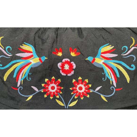 Savanna Jane Off‎ the Shoulder Blouse Plus Sz 3x Black Embroidered Floral Boho - Picture 9 of 14